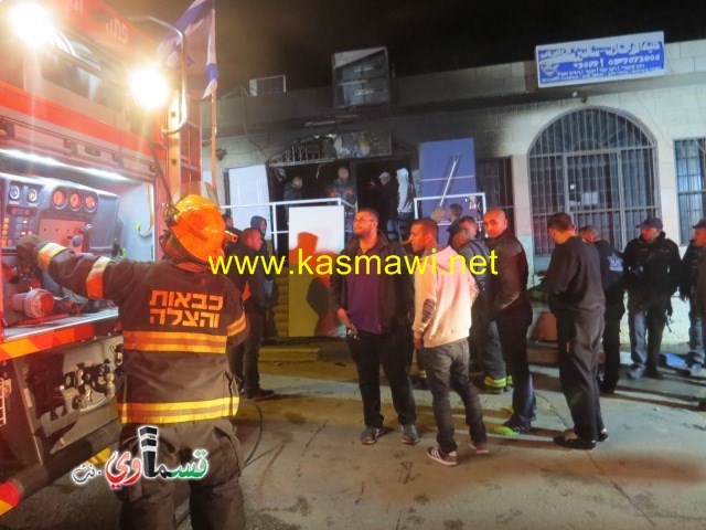 كفرقاسم : اندلاع حريق في احدى المتاجر على الشارع السلطاني دون وقوع اصابات جسدية 
